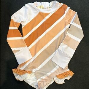 Stylish Orange and White Kids Rashguard